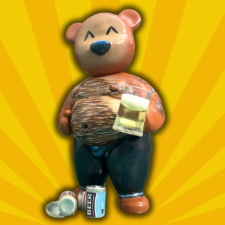 BubbleButtBear Figurine - Custom sculpting and painting